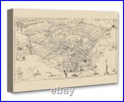 San Francisco California 1938 Vintage City Map Golden Gate Presidio Street Grid