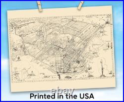 San Francisco California 1938 Vintage City Map Golden Gate Presidio Street Grid