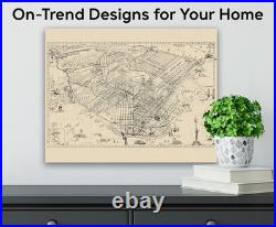 San Francisco California 1938 Vintage City Map Golden Gate Presidio Street Grid