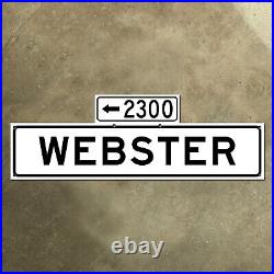 San Francisco California 2300 block Webster Street blade road sign 1965 36x12