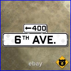 San Francisco California 400 6th Ave street blade road sign 1946 33x11 TWO SIDED