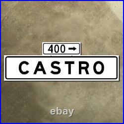San Francisco California 400 Castro Street blade road sign 1965 36x12 TWO SIDED