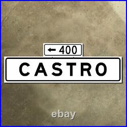 San Francisco California 400 Castro Street blade road sign 1965 36x12 TWO SIDED