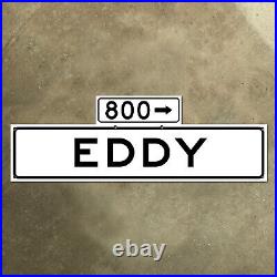 San Francisco California 800 Eddy Street blade road sign 1965 30x10