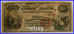San Francisco, California CA 1882 $10 Brown Back Ch. 1741 The First NB