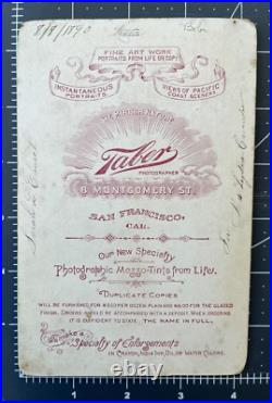 San Francisco California Cabinet Photo SARAH L. FOARD CHURCH ID'd Woman 1890