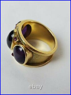San Francisco California Designer Frank Trozzo 18k & Amethyst Ring