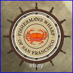 San Francisco California Fisherman's Wharf crab highway marker road sign 16x16