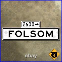 San Francisco California Folsom Street blade road sign 2600 block 1965 30x10