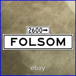 San Francisco California Folsom Street blade road sign 2600 block 1965 30x10