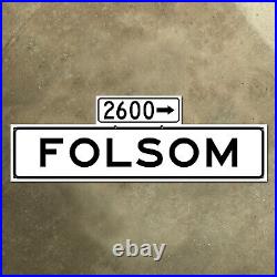 San Francisco California Folsom Street blade road sign 2600 block 1965 36x12