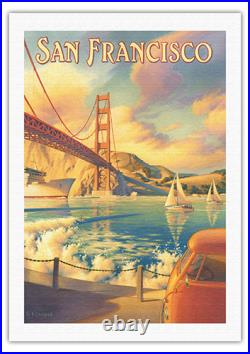 San Francisco California Golden Gate Vintage Travel Poster by Kerne Erickson San Francisco California Golden Gate Vintage Travel Poster by Kerne Erickson