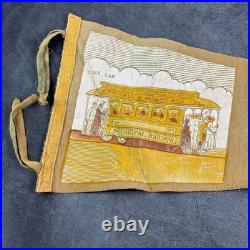 San Francisco California, Municipal Railway Train Flag, Pennant Vintage