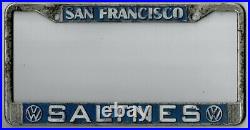 San Francisco California SALTINES Volkswagen vintage dealer license plate frame