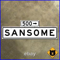 San Francisco California Sansome Street road sign 500 block 1965 30x10