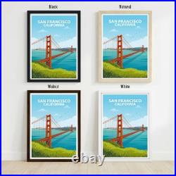 San Francisco California Travel Poster Wall Art Print Holiday Gift