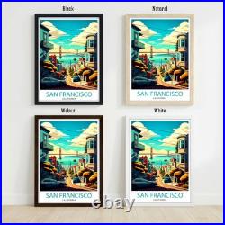 San Francisco California Travel Poster Wall Art Print Holiday Gift