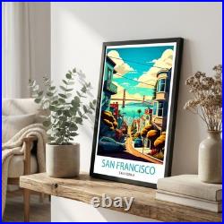 San Francisco California Travel Poster Wall Art Print Holiday Gift
