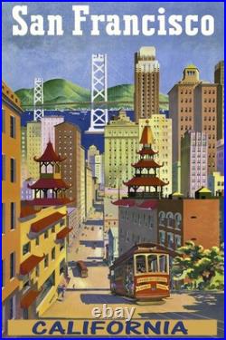 San Francisco California Travel Tourism Vintage Poster Repro FREE SHIP in USA