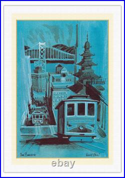 San Francisco California Vintage Airline Travel Poster by David Klein 1950s