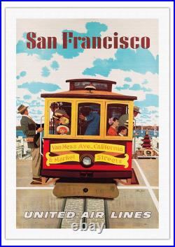 San Francisco California Vintage Airline Travel Poster by Stan Galli 1957