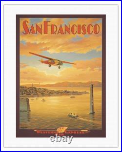 San Francisco California Vintage Travel Poster by Kerne Erickson