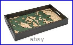 San Francisco, California Wood Serving Tray Carved Birch Lake Map Tray