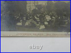 San Francisco Earthquake 1906 Postcard Residents at Jefferson Square Dynamited