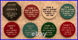 San Francisco / East Bay Area Bar Drink Token Collection California