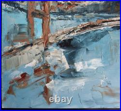 San Francisco Golden Gate Bridge 12x16 Oil painting California 100% Handmade
