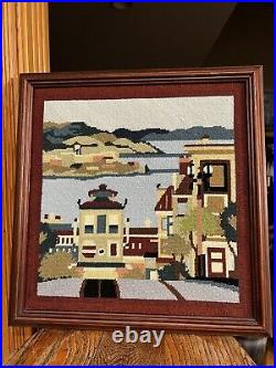 San Francisco Hyde Street Bay View Needlepoint Art California By Peter Ashe