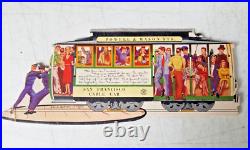 San Francisco Municipal Railway Postcard CABLE CAR Die Cut 1940s