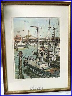 San Francisco Pier from Don Davey California Framed Print Sketches, 1968