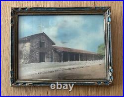 San Francisco Solano Mission Hand Tinted Photograph In Original Carved Frame