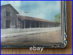 San Francisco Solano Mission Hand Tinted Photograph In Original Carved Frame