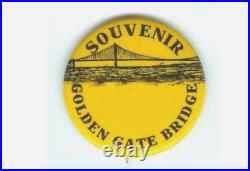 San Francisco Souvenirs Antique Set Ribbons & Pinback Bay Bridge & Golden Gate