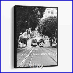 San Francisco Trolley Vintage California City Canvas Wall Art Print