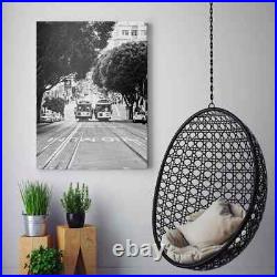 San Francisco Trolley Vintage California City Canvas Wall Art Print