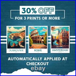 San Francisco Watercolor Poster San Francisco Travel Print California Wall Art