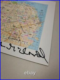 Sanfrancisco California City Map blotter art print signed by Mark McCloud