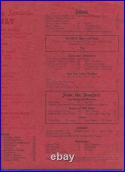 Silver Rail Restaurant 1940's Menu 974 Market Street San Francisco California