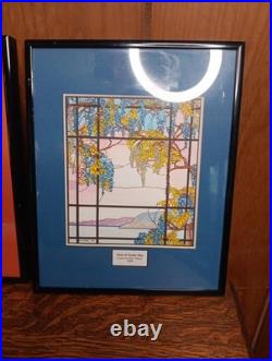 Sketches artist signed stain glass inspired 8×10 professionally framed Ausen 13