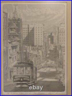 Stanford Horn/Hand-Signed Lithograph/California Street Cable Car/San Francisco