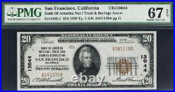 TOP POP. SOLE FINEST. $20 1929 San Francisco, California. Type 1. PMG 67 EPQ