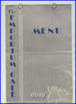 The Emporium Cafe Menu Emporium Department Store San Francisco California 1935