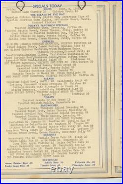 The Emporium Cafe Menu Emporium Department Store San Francisco California 1935