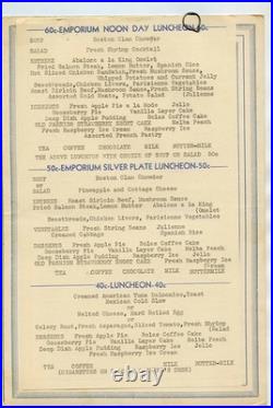 The Emporium Cafe Menu Emporium Department Store San Francisco California 1935