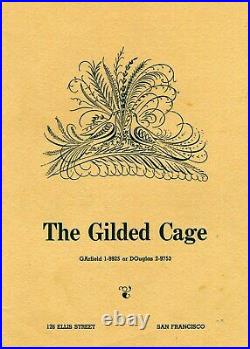 The Gilded Cage Menu Gay Club 126 Ellis St San Francisco California 1950's