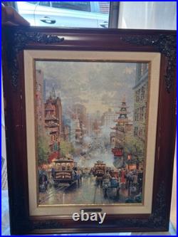 Thomas Kinkade Framed Lithograph Print San Francisco, California Street COA 1997