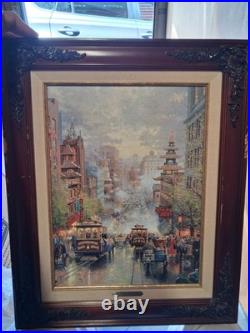 Thomas Kinkade Framed Lithograph Print San Francisco, California Street COA 1997